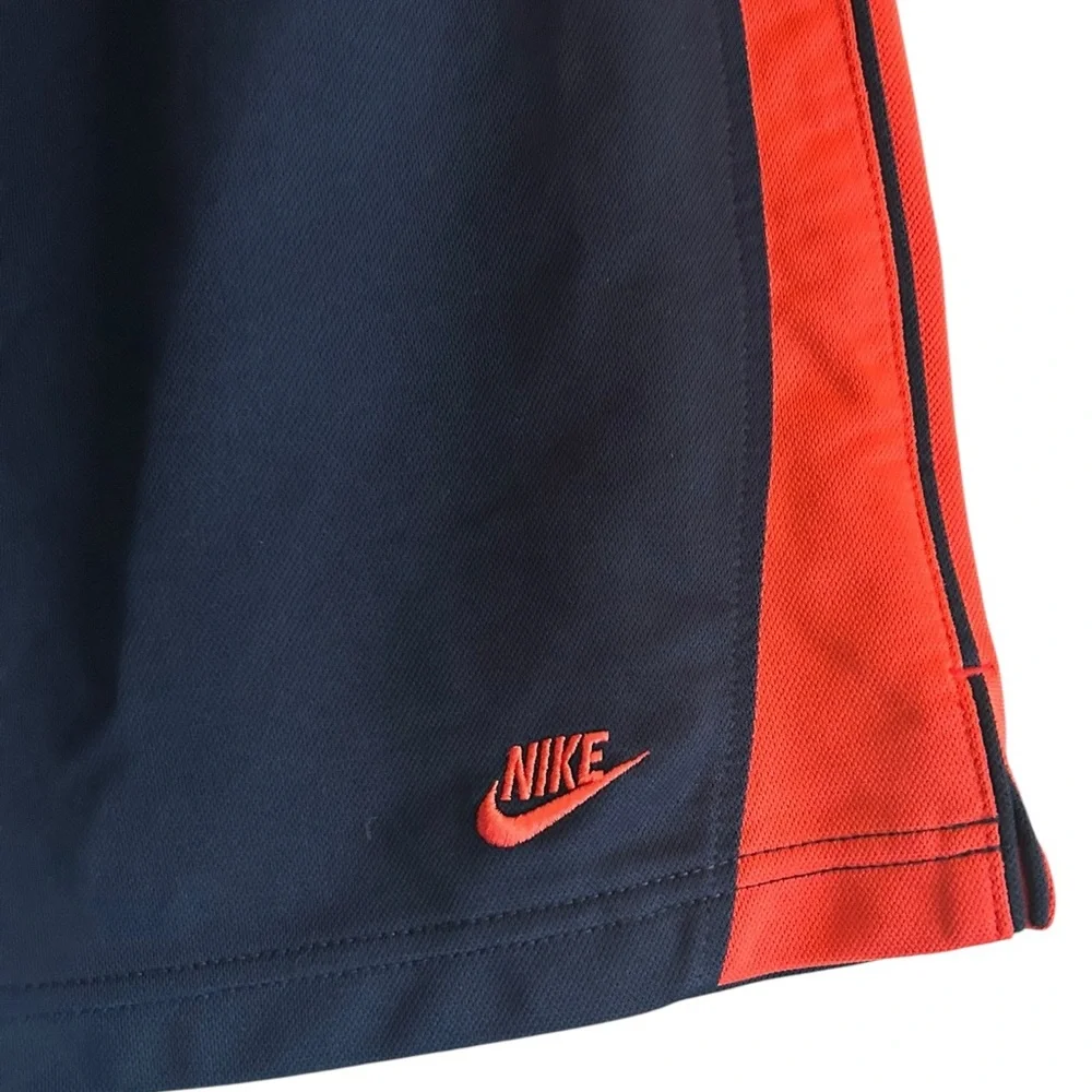 Nike Men’s Retro Athletic Shorts – Navy Blue with Orange Stripes –‎ Size XL